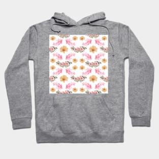 Flowers Pattern on White Background Hoodie